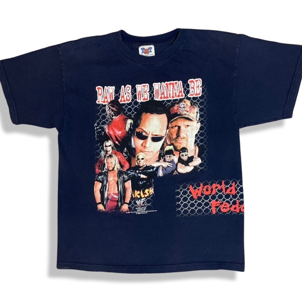 Vintage Y2K 2001 WWF Raw As I Wanna Be All Over Print T-Shirt